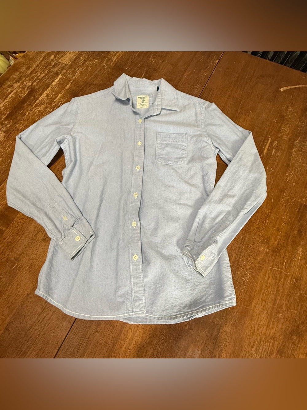 Panhandle Rough Stock Women’s Small Blue Oxford Button Down Western Shirt